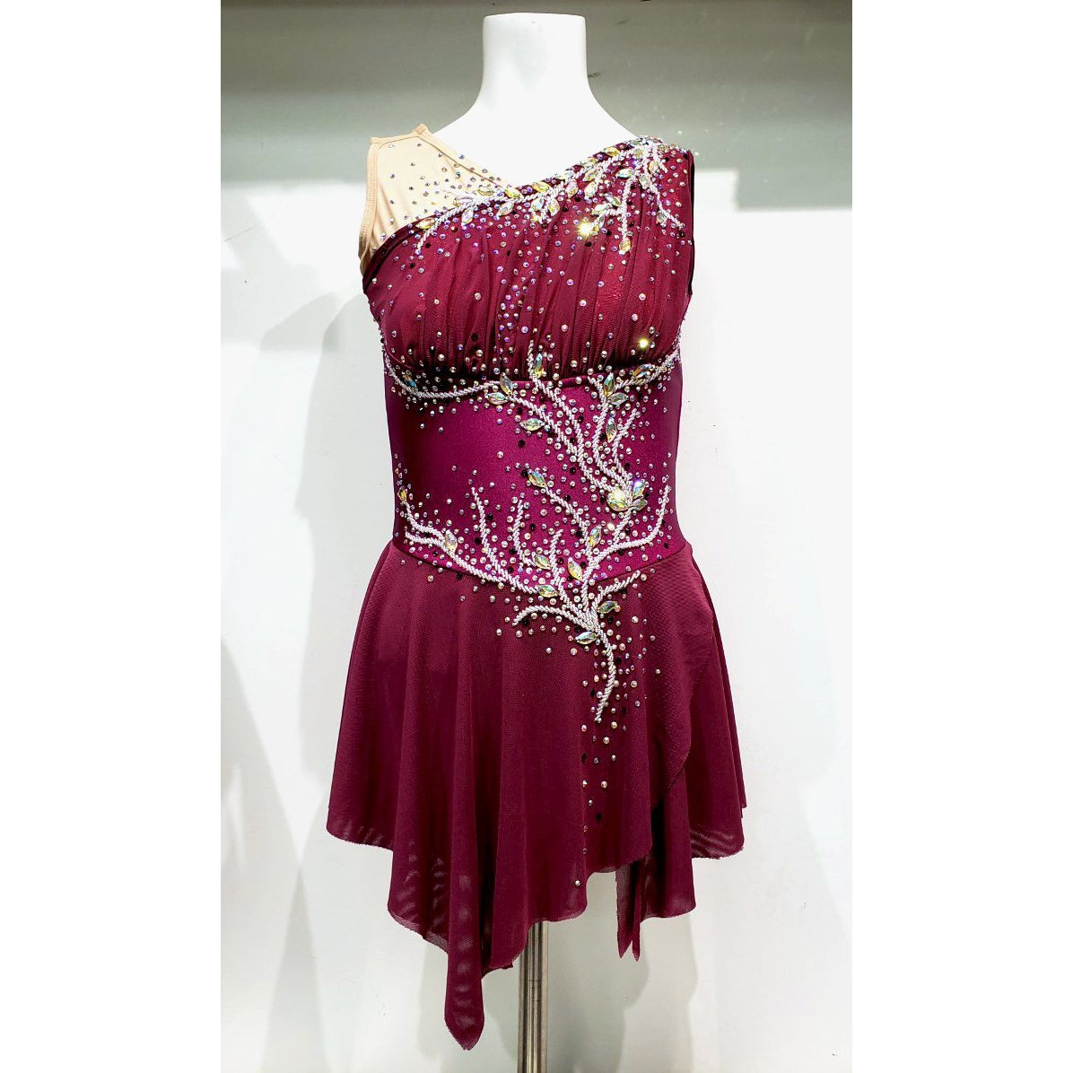 Maroon figure skating dress hot sale
