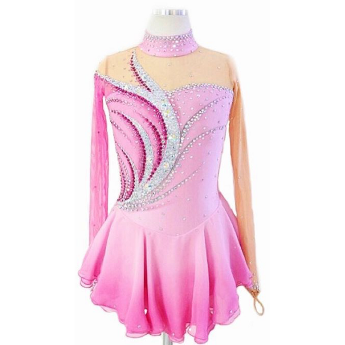 pink ruffle figure skating dress Competition Figure Skating Dress Pink & other Colors BSU Style 20510 –  Boutique Step Up