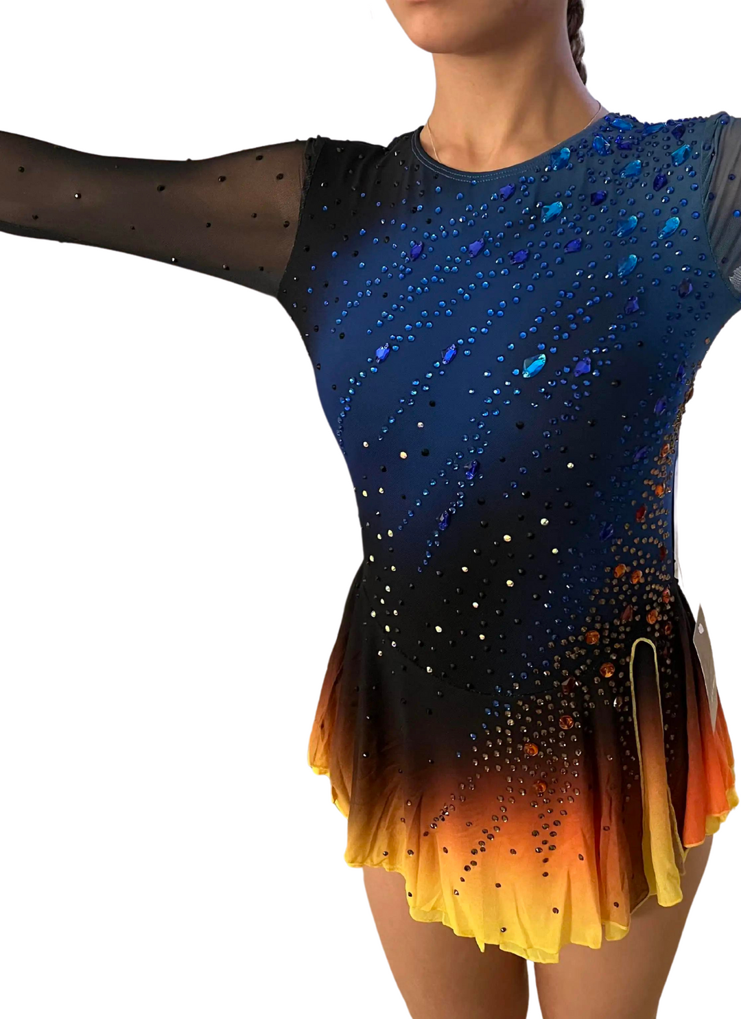 Blue To Orange Ombre Competition Skating Dress BSU121123 – Boutique Step Up