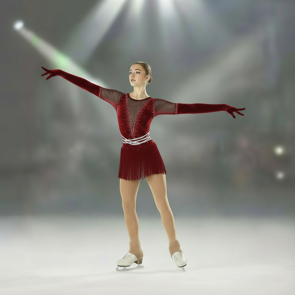 Figure Skating Dress with Fringe Skirt Available in 7 Colors BSU060624 –  Boutique Step Up