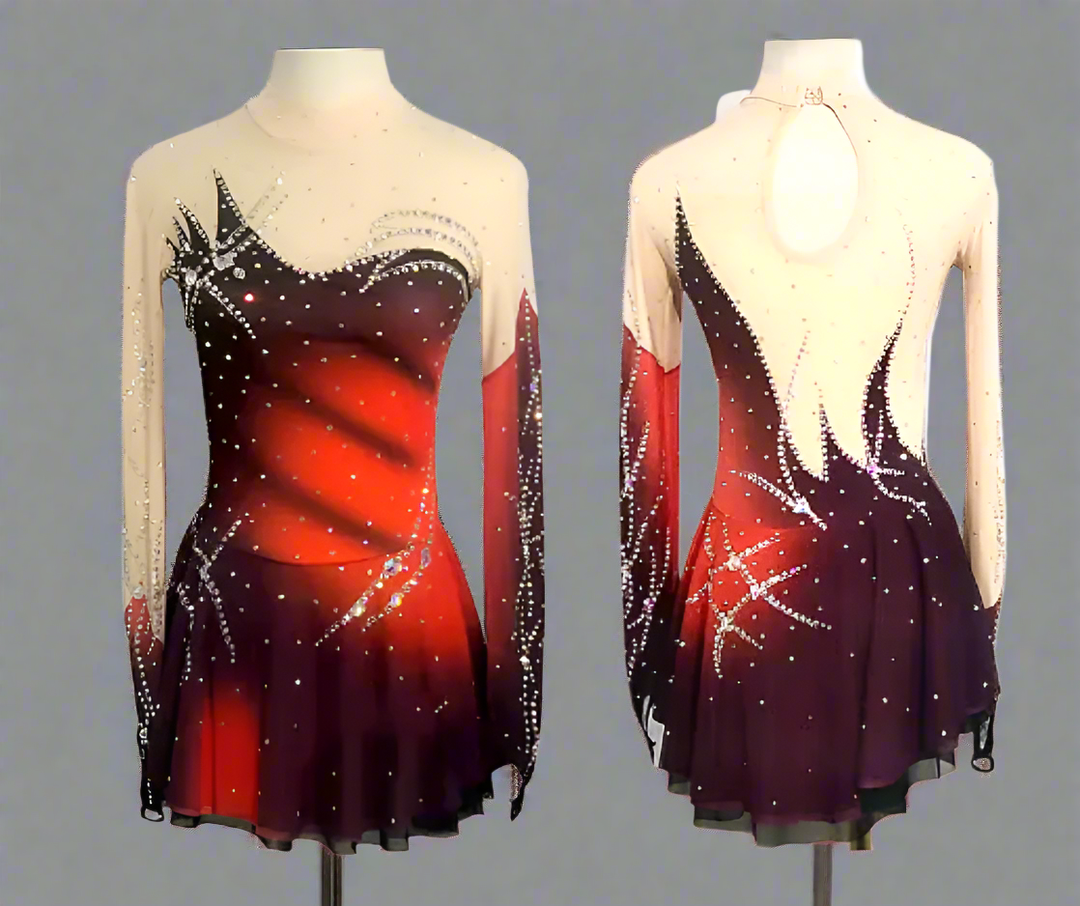 Competition Skating Dress Black Red BSU070723 – Boutique Step Up