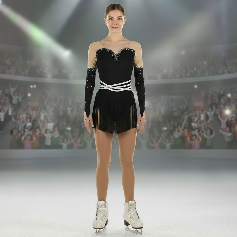 Figure Skating Dress with Fringe Skirt Available in 7 Colors BSU060624 –  Boutique Step Up