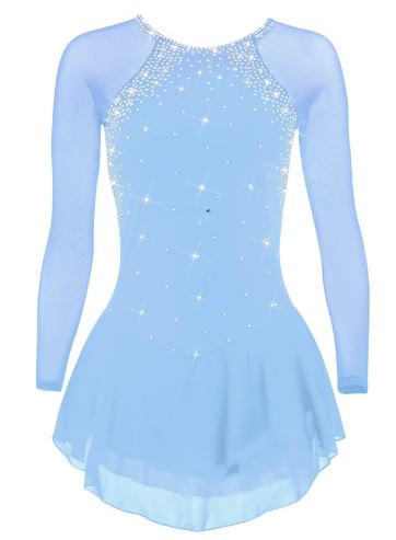 Competition Figure Skating Dress Long Sleeves with Crystals BSU001 ...
