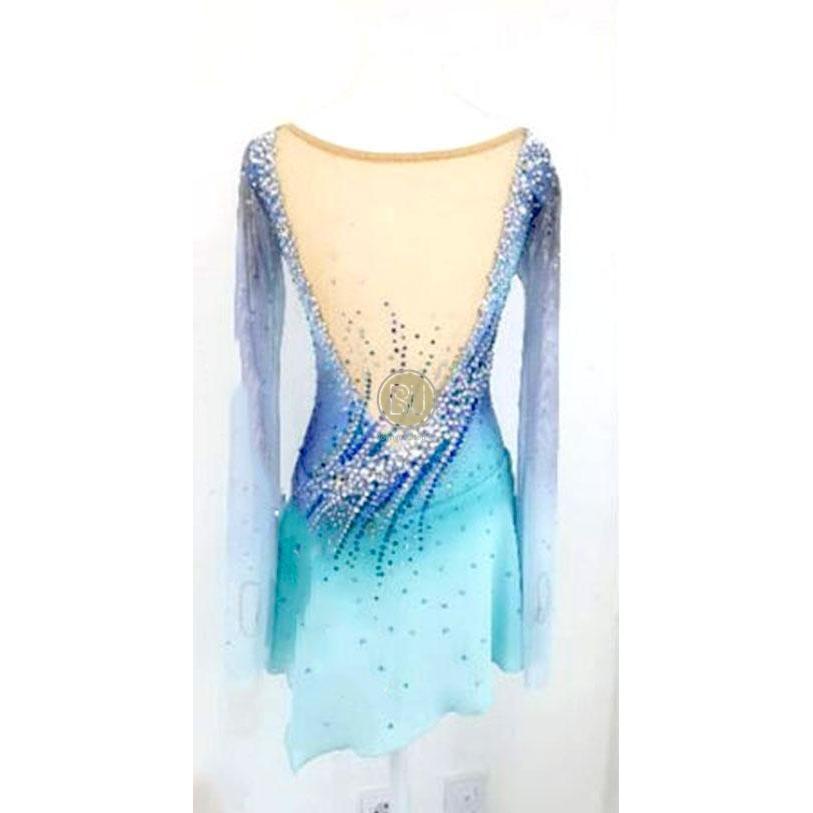 blue figure skating competition dress for those that had guessed bluego you, you guessed right, Free program dress all set & ready for Olympic season, #figureskating #pairskating #iceskating #figureskatingdress #fashion #dress