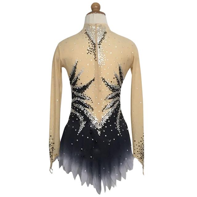 Competition Figure Skating Dress Black Grey Full Sleeves Crystals BSU2 Boutique Step Up Competition Figure Skating Dress Black Grey Full Sleeves Crystals BSU2 Boutique Step Up