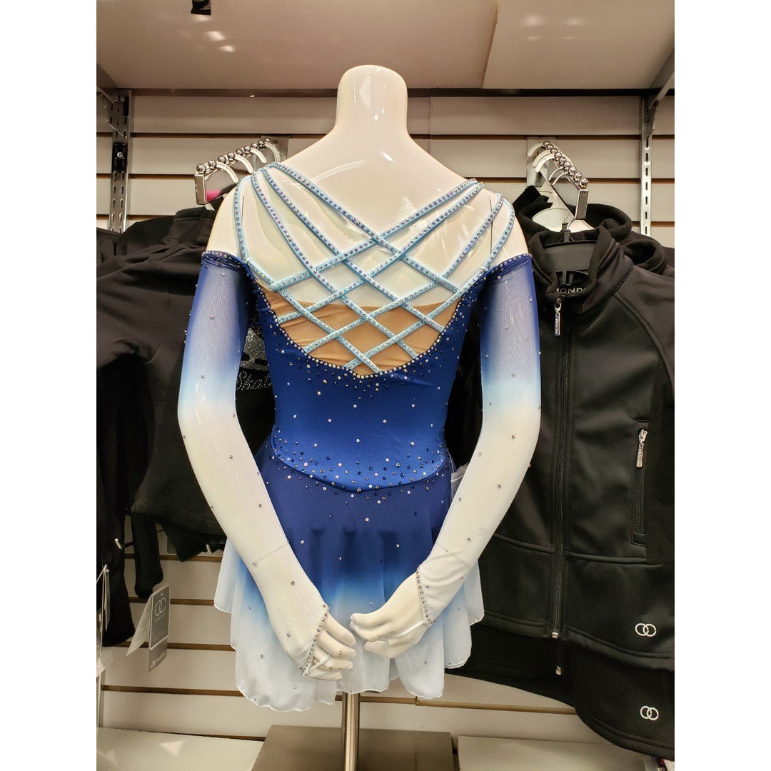 blue figure skating competition dress Competition Figure Skating Dress Blue Ombre Long Sleeves – Boutique Step Up