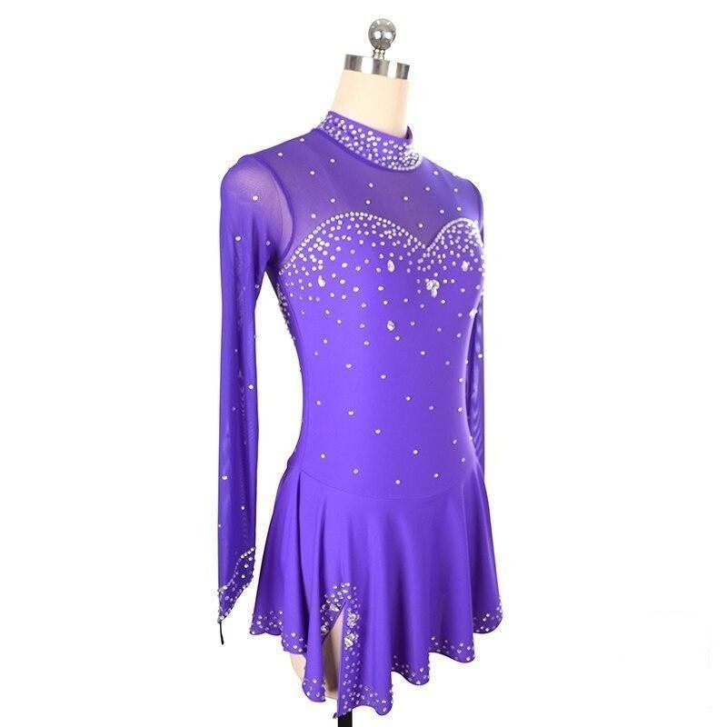 Competition Figure Skating Dress Mesh Long Sleeves Avaiable in 10 Colo ...