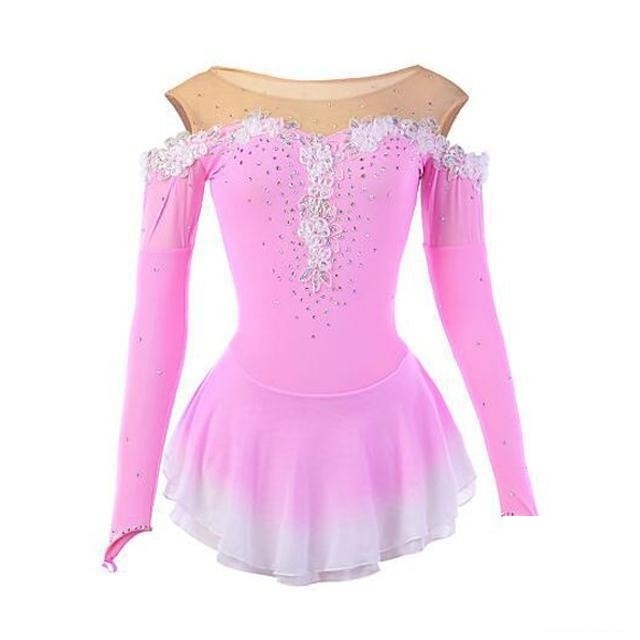 Competition Figure Skating Dress Pink Ombre Long Sleeves BSU180222 Boutique Step Up