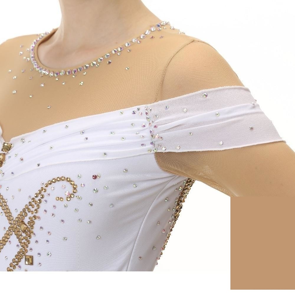 slim fit dress slacks Aurora Ice Whispers of Gold Beaded Skating Dress