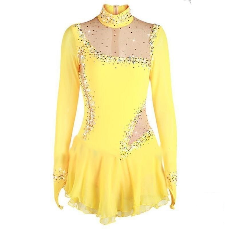 Yellow figure skating dress cheap