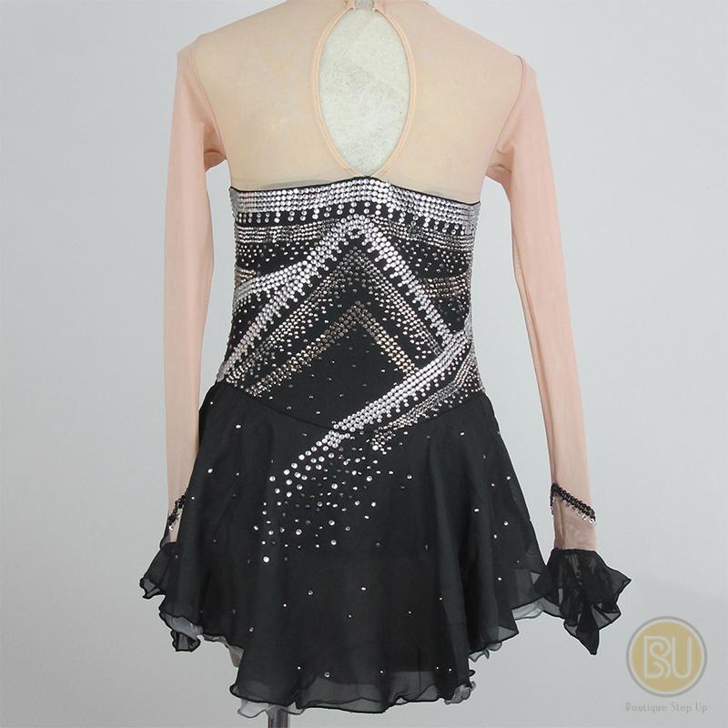 Competition Figure Skating Dresses Black with sleeves or sleeveless –  Boutique Step Up