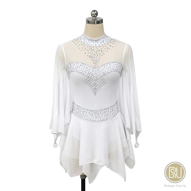 Competition Skating Dress Soft & Flowy Long Sleeves Handkerchief Skirt –  Boutique Step Up