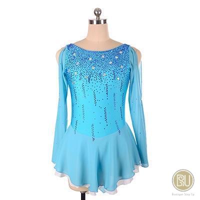 Competition Skating Dress with Long Sleeves, Crystals Design, Avail in ...