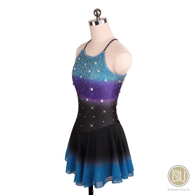 Figure Skating Dress Ombre Blue Purple Black Sleeveless BSU020202 –  Boutique Step Up