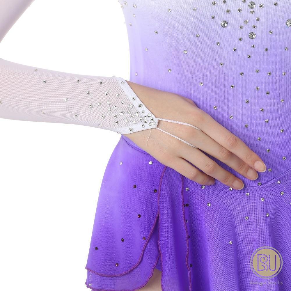 Figure Skating Dress Purple Ombre and White Long Sleeves – Boutique Step Up